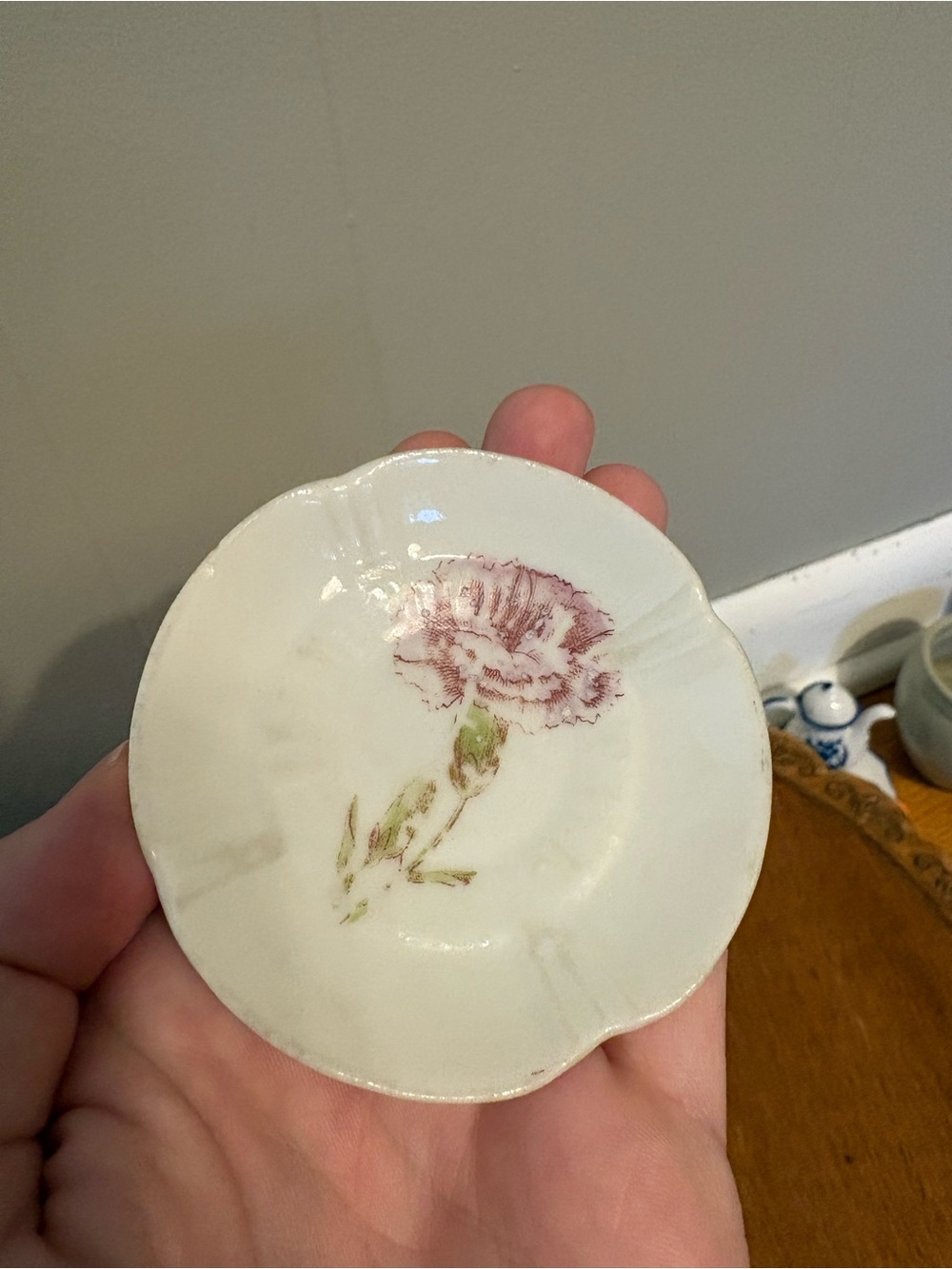 Butter Pat with Pink Carnation - Picture 6 of 7